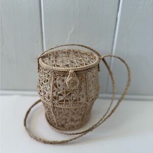 Kaanas Woven Tan Basket Bag